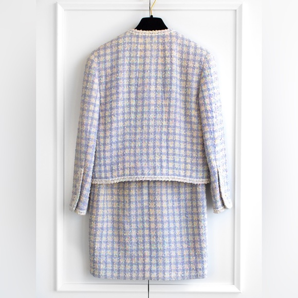 Chanel Vintage S/S 1994 Lilac Lavender Multicolor Runway 94P Jacket Skirt Suit - Picture 5 of 16